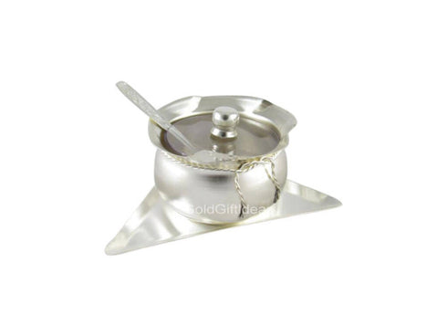 1 Piece German Silver Big Mukhvas Handi Set - 500gms